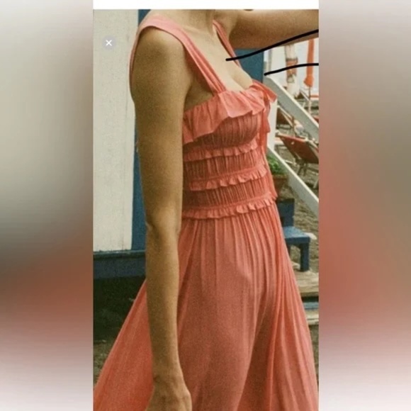 Doen Carolynn Maxi Dress, Coral, Large - Picture 3 of 10